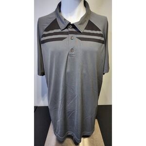 Under Armour Fitted Mens XXL Golf Polo S/S Shirt‎ Gray Black Stripe Heatgear